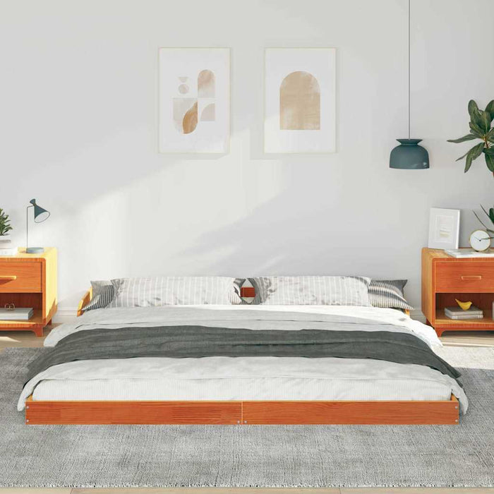 Cadru de pat Maroniu cerat 180 x 220 cm Lemn de pin masiv - WALTI WALTI