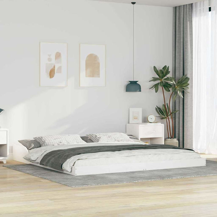Cadru de pat Alb 200 x 220 cm Lemn de pin masiv - WALTI WALTI