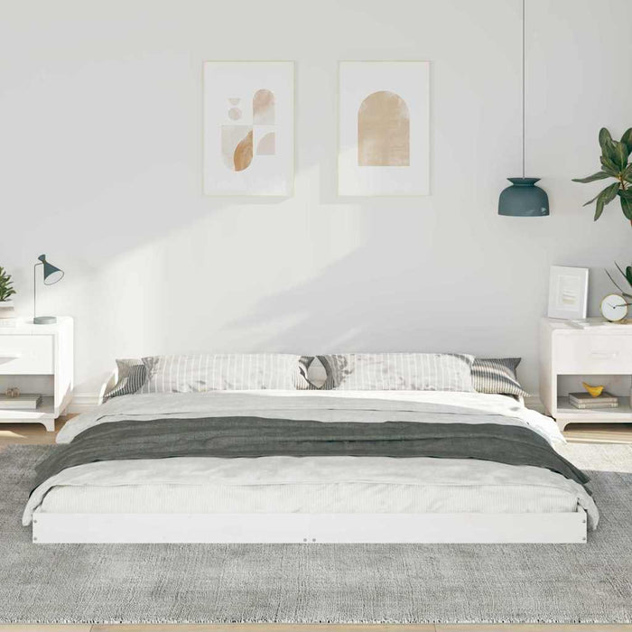Cadru de pat Alb 200 x 220 cm Lemn de pin masiv - WALTI WALTI