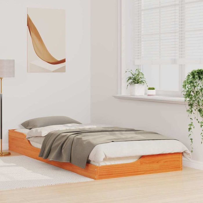 Cadru de pat Maroniu cerat 80 x 210 cm Lemn de pin masiv - WALTI WALTI
