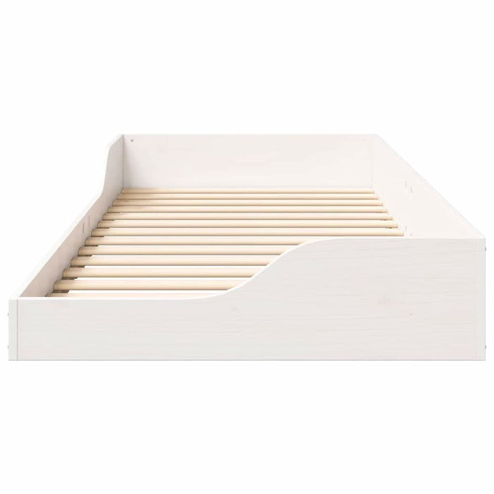 Cadru de pat Alb 100 x 210 cm Lemn de pin masiv - WALTI WALTI