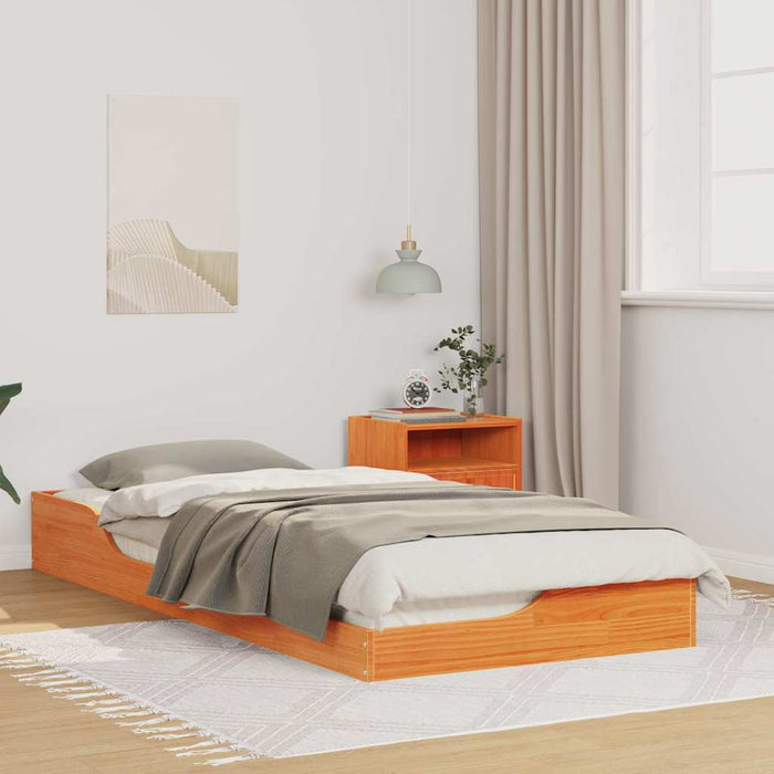 Cadru de pat Maroniu cerat 100 x 210 cm Lemn de pin masiv - WALTI WALTI