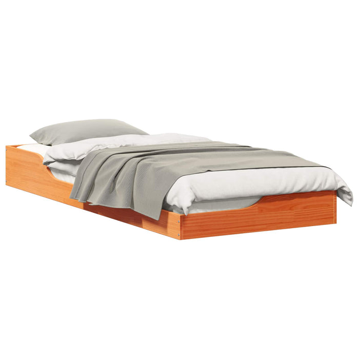 Cadru de pat Maroniu cerat 100 x 210 cm Lemn de pin masiv - WALTI WALTI
