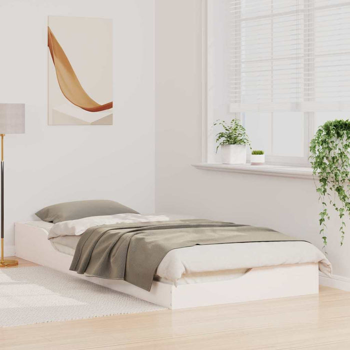Cadru de pat Alb 90 x 220 cm Lemn de pin masiv - WALTI WALTI
