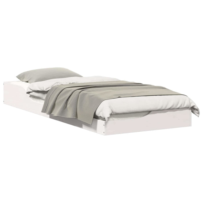 Cadru de pat Alb 100 x 220 cm Lemn de pin masiv - WALTI WALTI