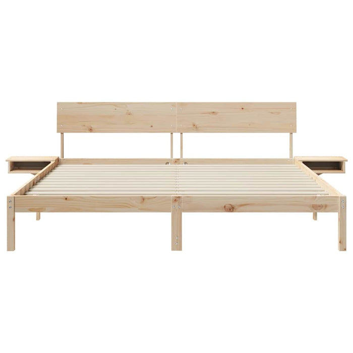 Cadru de pat cu headboard Maro 180 x 200 cm Lemn de pin masiv - WALTI WALTI