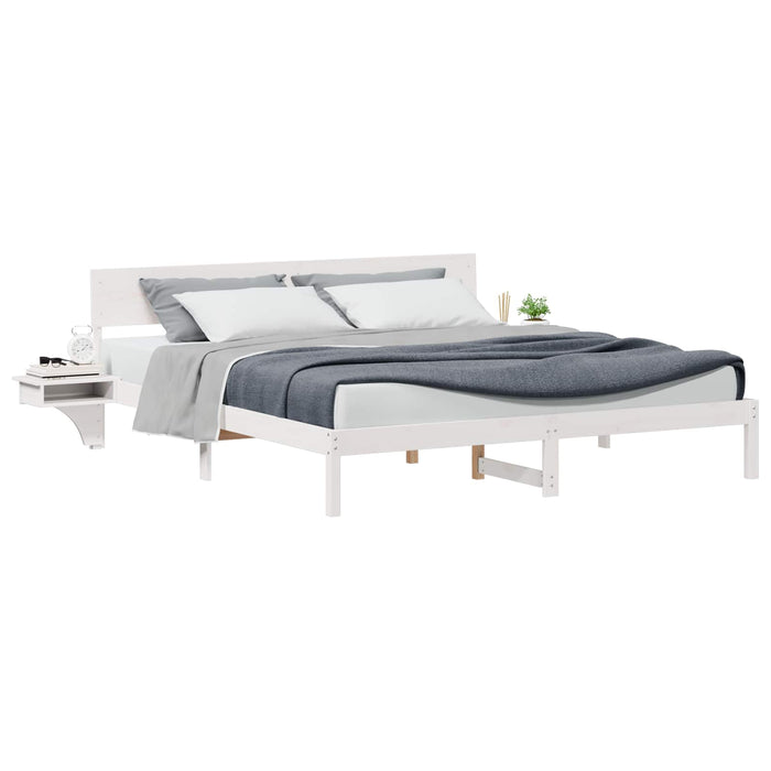 Cadru de pat cu headboard Alb 180 x 200 cm Lemn de pin masiv - WALTI WALTI