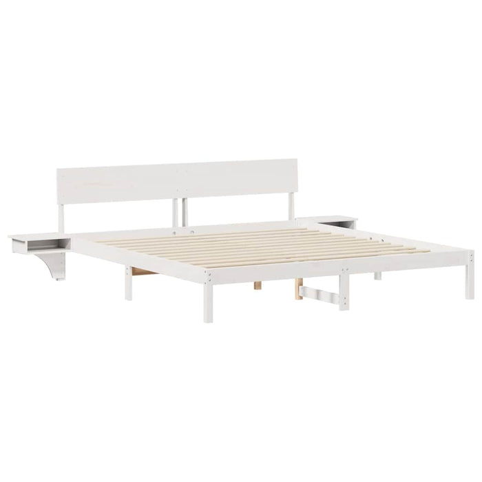Cadru de pat cu headboard Alb 180 x 200 cm Lemn de pin masiv - WALTI WALTI