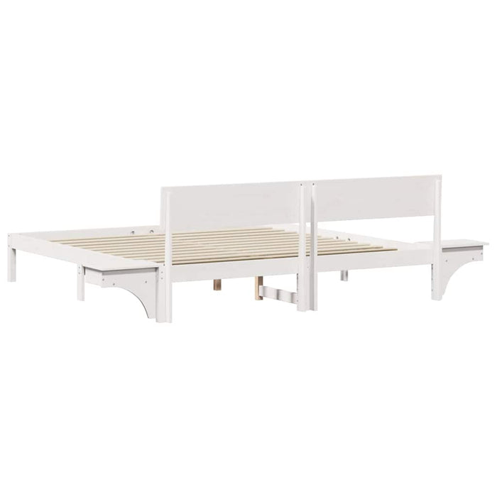 Cadru de pat cu headboard Alb 180 x 200 cm Lemn de pin masiv - WALTI WALTI