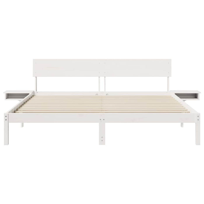 Cadru de pat cu headboard Alb 180 x 200 cm Lemn de pin masiv - WALTI WALTI