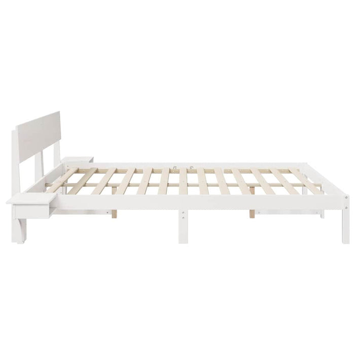 Cadru de pat cu headboard Alb 180 x 200 cm Lemn de pin masiv - WALTI WALTI