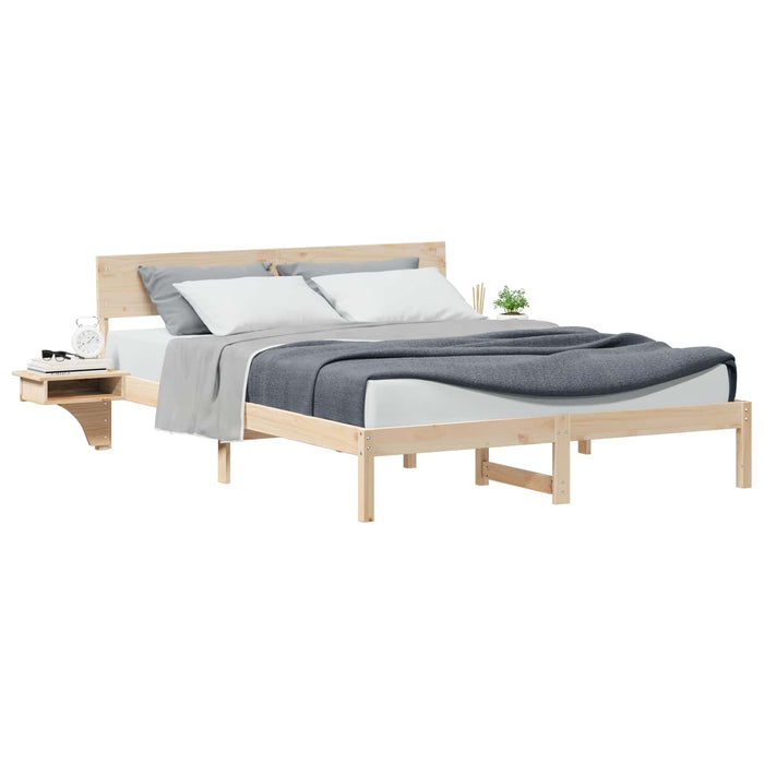 Cadru de pat cu headboard Maro 160 x 200 cm Lemn de pin masiv - WALTI WALTI