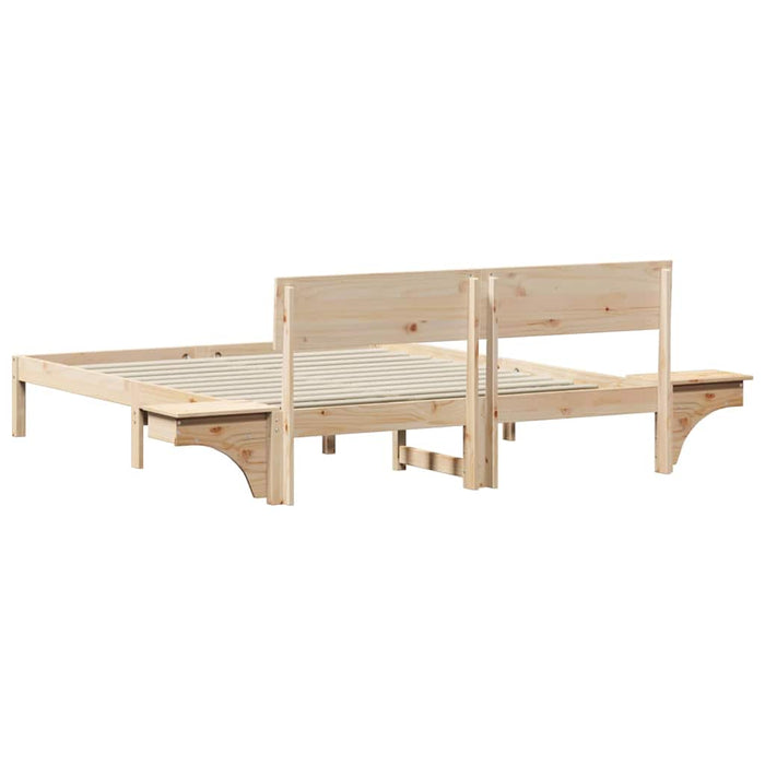 Cadru de pat cu headboard Maro 160 x 200 cm Lemn de pin masiv - WALTI WALTI