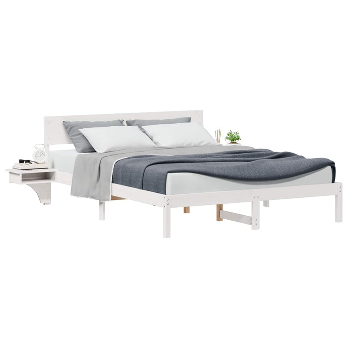 Cadru de pat cu headboard Alb 160 x 200 cm Lemn de pin masiv - WALTI WALTI