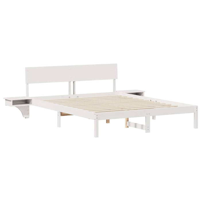 Cadru de pat cu headboard Alb 160 x 200 cm Lemn de pin masiv - WALTI WALTI