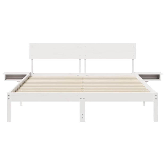 Cadru de pat cu headboard Alb 160 x 200 cm Lemn de pin masiv - WALTI WALTI