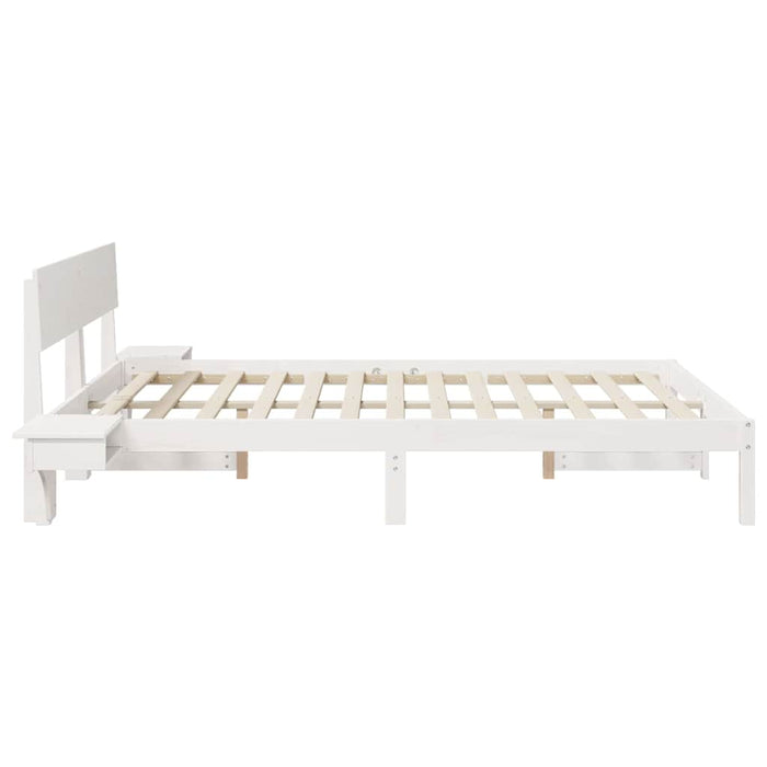 Cadru de pat cu headboard Alb 160 x 200 cm Lemn de pin masiv - WALTI WALTI