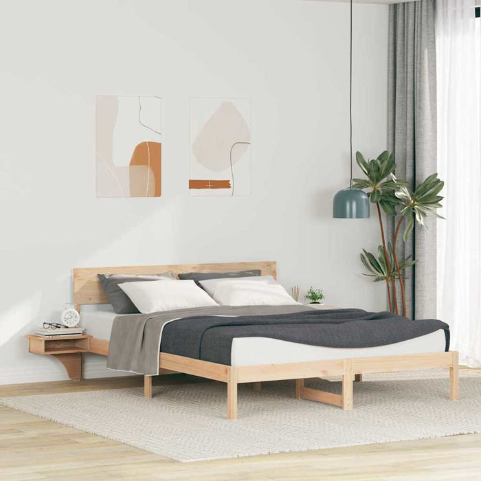 Cadru de pat cu headboard Maro 150 x 200 cm Lemn de pin masiv - WALTI WALTI