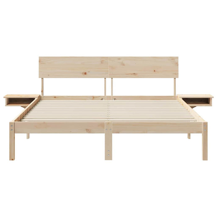 Cadru de pat cu headboard Maro 150 x 200 cm Lemn de pin masiv - WALTI WALTI