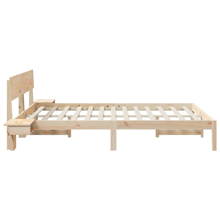 Cadru de pat cu headboard Maro 150 x 200 cm Lemn de pin masiv - WALTI WALTI