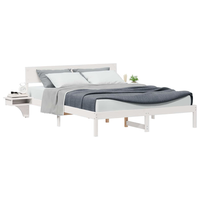 Cadru de pat cu headboard Alb 150 x 200 cm Lemn de pin masiv - WALTI WALTI