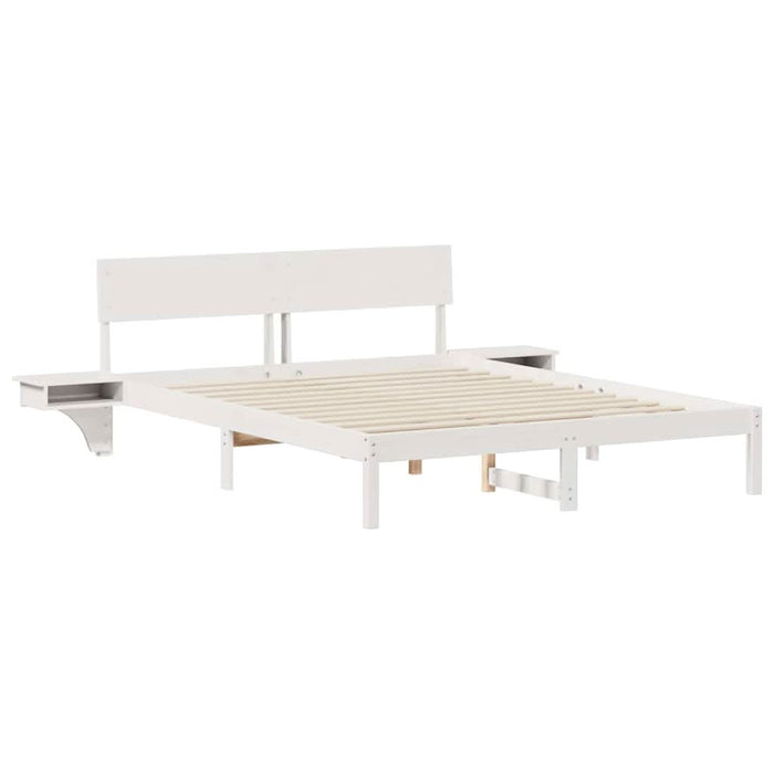 Cadru de pat cu headboard Alb 150 x 200 cm Lemn de pin masiv - WALTI WALTI