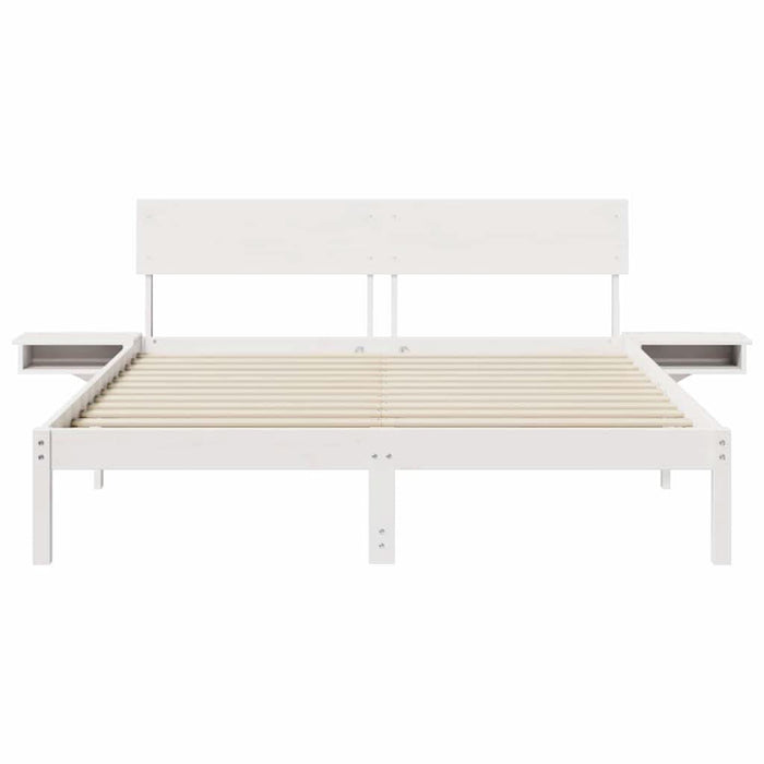 Cadru de pat cu headboard Alb 150 x 200 cm Lemn de pin masiv - WALTI WALTI
