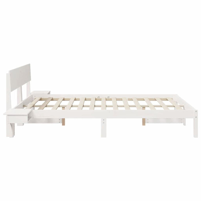 Cadru de pat cu headboard Alb 150 x 200 cm Lemn de pin masiv - WALTI WALTI