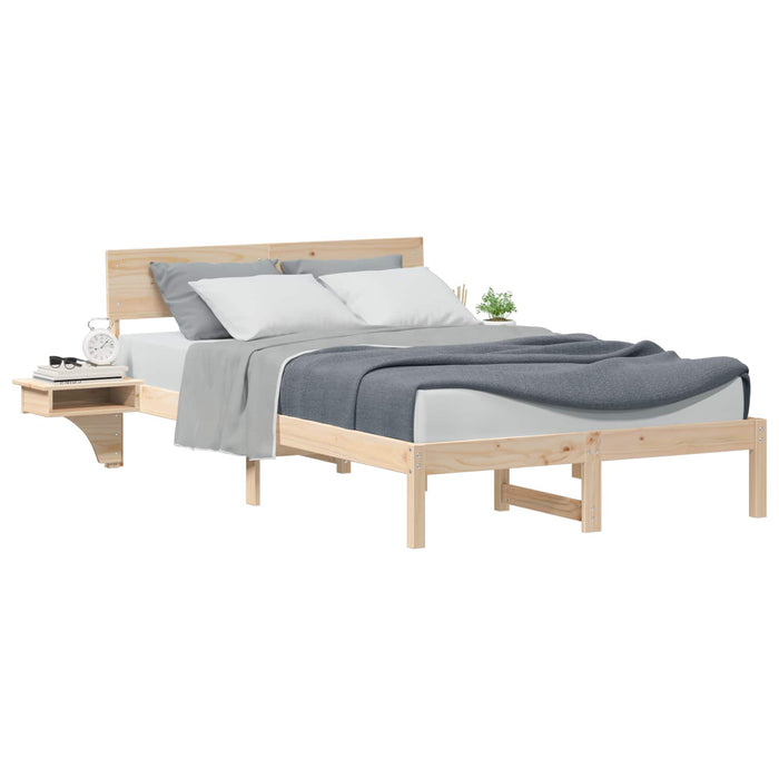 Cadru de pat cu headboard Maro 120 x 200 cm Lemn de pin masiv - WALTI WALTI