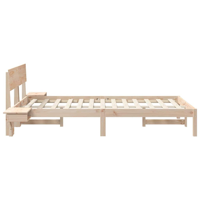 Cadru de pat cu headboard Maro 120 x 200 cm Lemn de pin masiv - WALTI WALTI