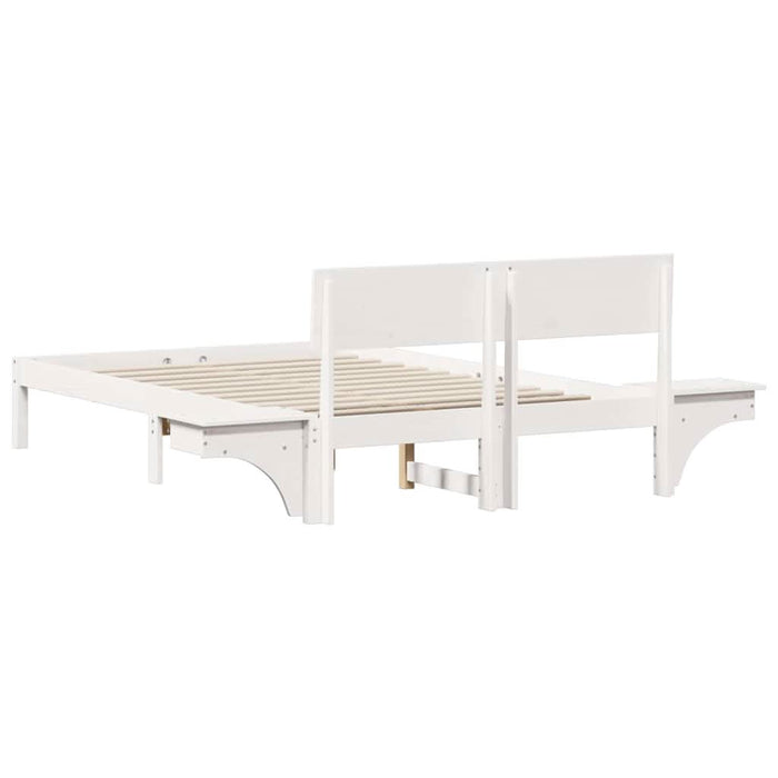 Cadru de pat cu headboard Alb 120 x 200 cm Lemn de pin masiv - WALTI WALTI