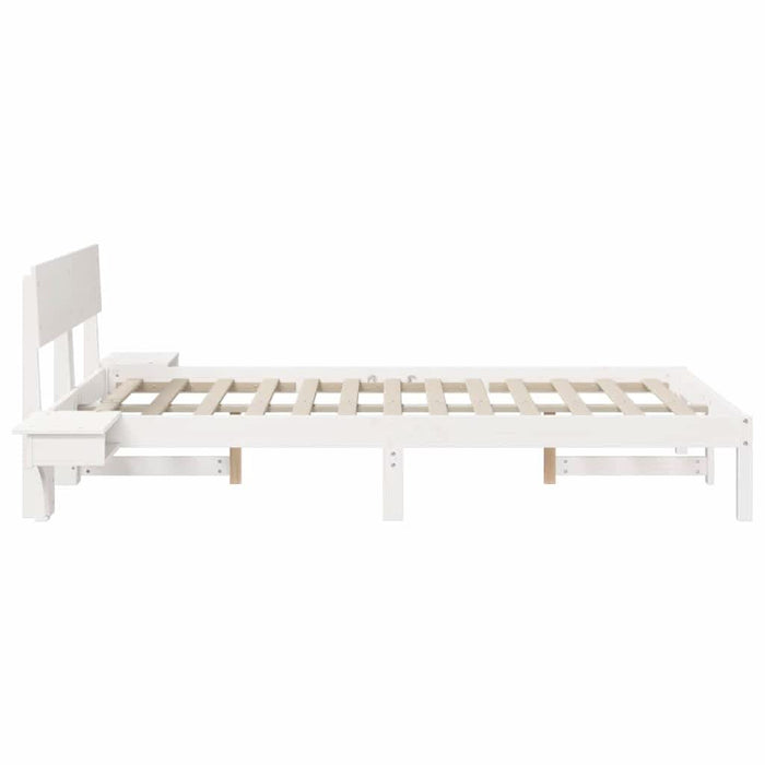 Cadru de pat cu headboard Alb 120 x 200 cm Lemn de pin masiv - WALTI WALTI