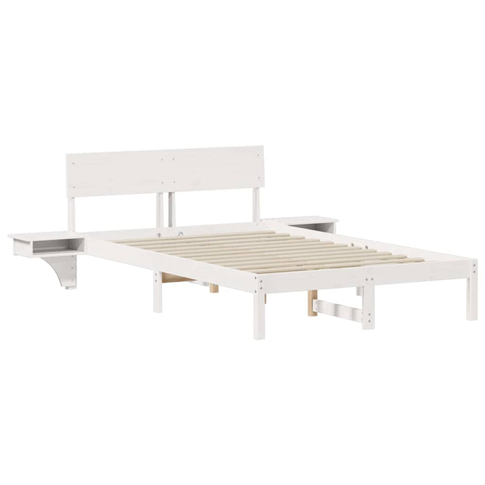 Cadru de pat cu headboard Alb 120 x 190 cm Lemn de pin masiv - WALTI WALTI