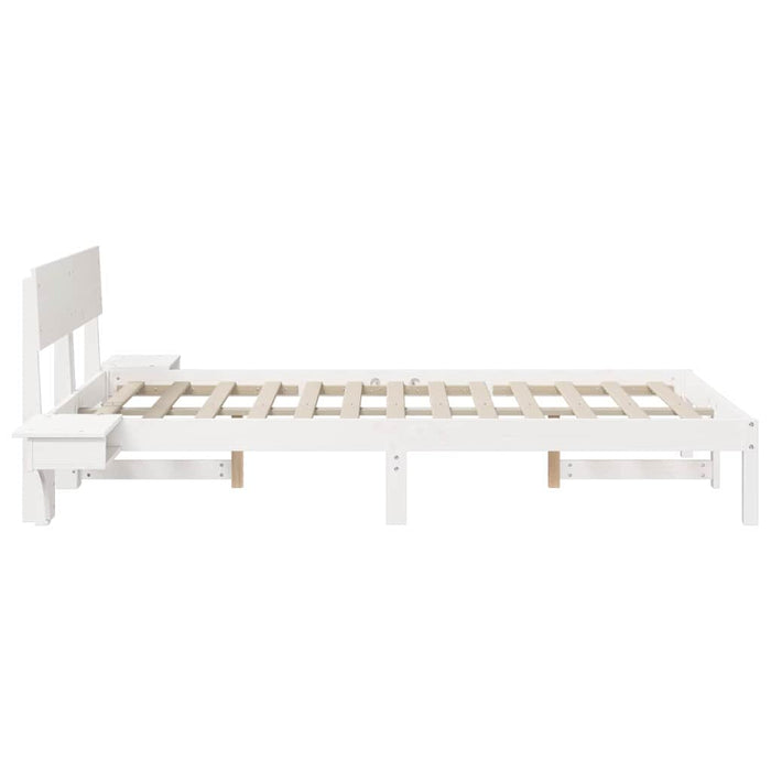 Cadru de pat cu headboard Alb 120 x 190 cm Lemn de pin masiv - WALTI WALTI