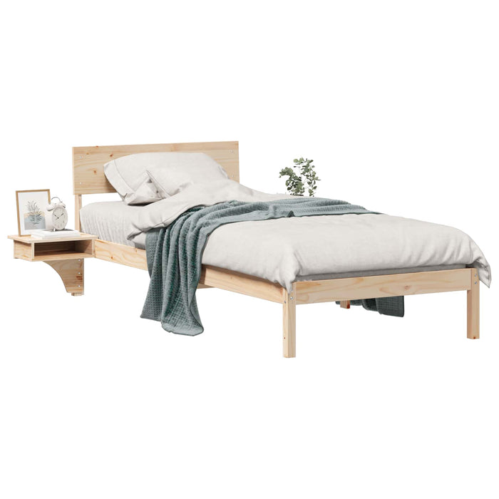 Cadru de pat cu headboard Maro 100 x 200 cm Lemn de pin masiv - WALTI WALTI