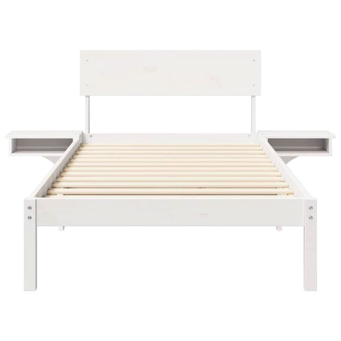 Cadru de pat cu headboard Alb 90 x 200 cm Lemn de pin masiv - WALTI WALTI