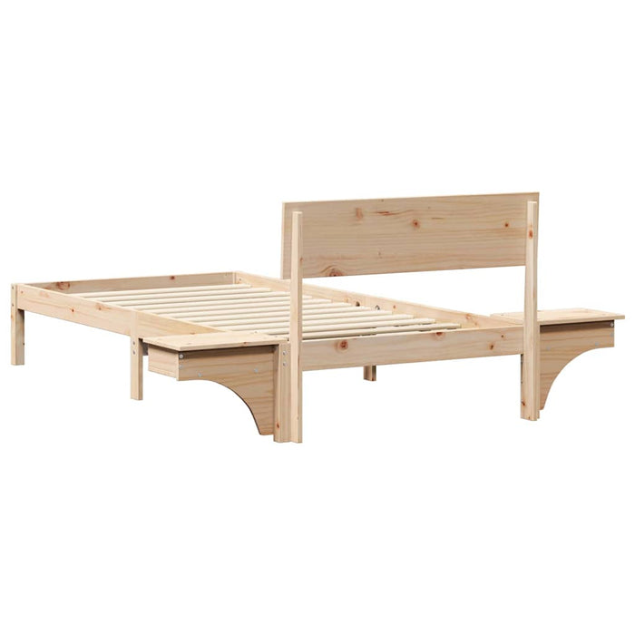 Cadru de pat cu headboard Maro 80 x 200 cm Lemn de pin masiv - WALTI WALTI