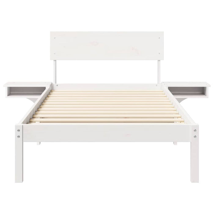 Cadru de pat cu headboard Alb 80 x 200 cm Lemn de pin masiv - WALTI WALTI
