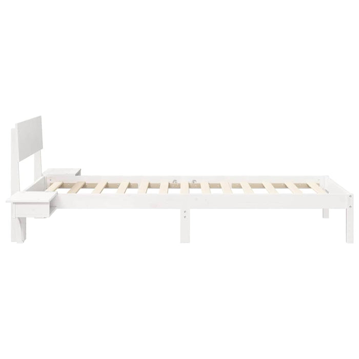 Cadru de pat cu headboard Alb 80 x 200 cm Lemn de pin masiv - WALTI WALTI