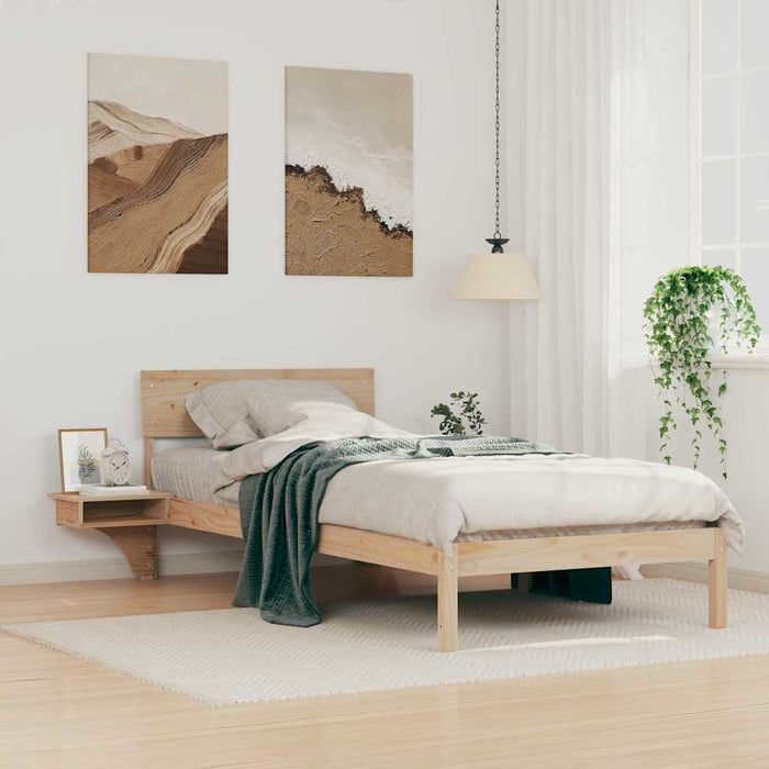 Cadru de pat cu headboard Maro 90 x 190 cm Lemn de pin masiv - WALTI WALTI