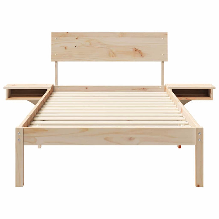 Cadru de pat cu headboard Maro 90 x 190 cm Lemn de pin masiv - WALTI WALTI