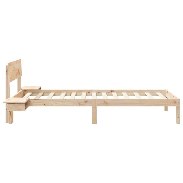 Cadru de pat cu headboard Maro 90 x 190 cm Lemn de pin masiv - WALTI WALTI