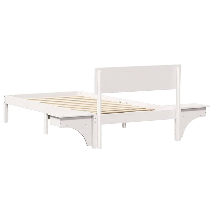 Cadru de pat cu headboard Alb 90 x 190 cm Lemn de pin masiv - WALTI WALTI