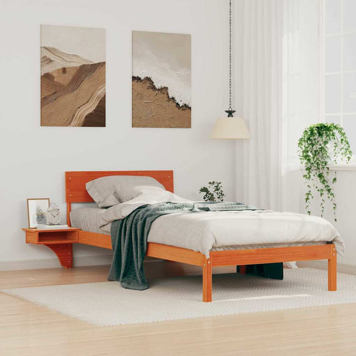 Cadru de pat Maroniu cerat 90 x 190 cm Lemn de pin masiv - WALTI WALTI