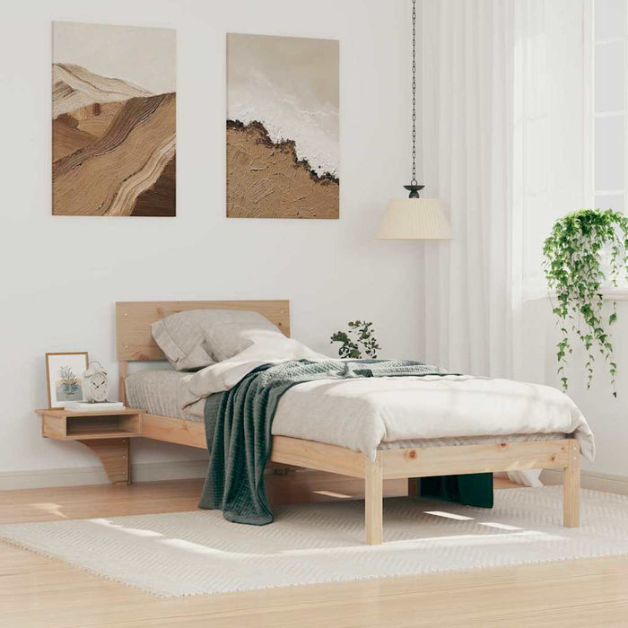 Cadru de pat cu headboard Maro 75 x 190 cm Lemn de pin masiv - WALTI WALTI