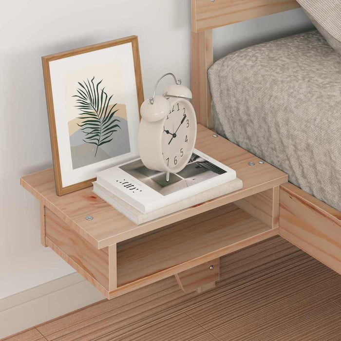 Cadru de pat cu headboard Maro 75 x 190 cm Lemn de pin masiv - WALTI WALTI