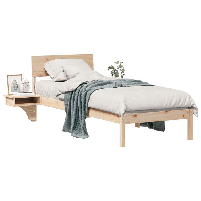 Cadru de pat cu headboard Maro 75 x 190 cm Lemn de pin masiv - WALTI WALTI