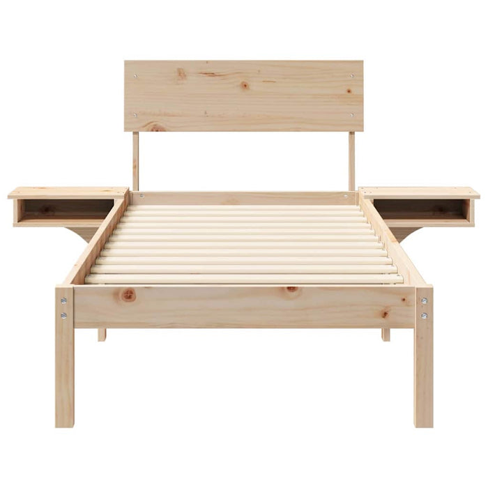 Cadru de pat cu headboard Maro 75 x 190 cm Lemn de pin masiv - WALTI WALTI