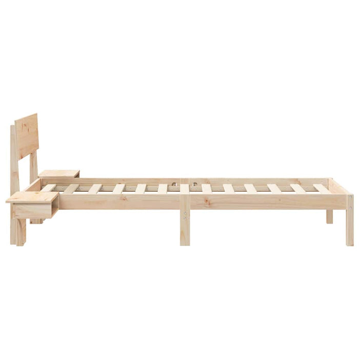 Cadru de pat cu headboard Maro 75 x 190 cm Lemn de pin masiv - WALTI WALTI