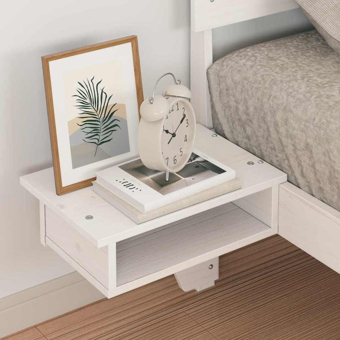 Cadru de pat cu headboard Alb 75 x 190 cm Lemn de pin masiv - WALTI WALTI